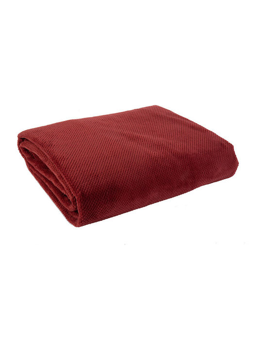 Nef-Nef Homeware Record Κουβέρτα Fleece Υπέρδιπλη 240x220εκ. Bordo