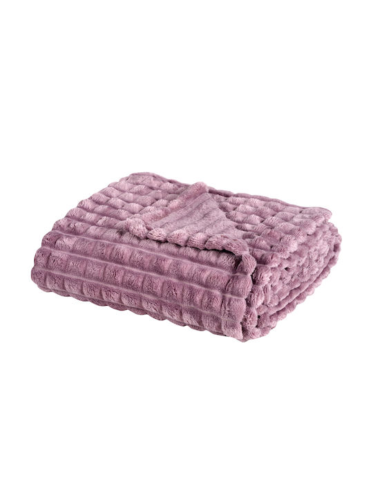 Das Home Winter 1358 Κουβέρτα Fleece Καναπέ 130x170εκ. Dusty Purple