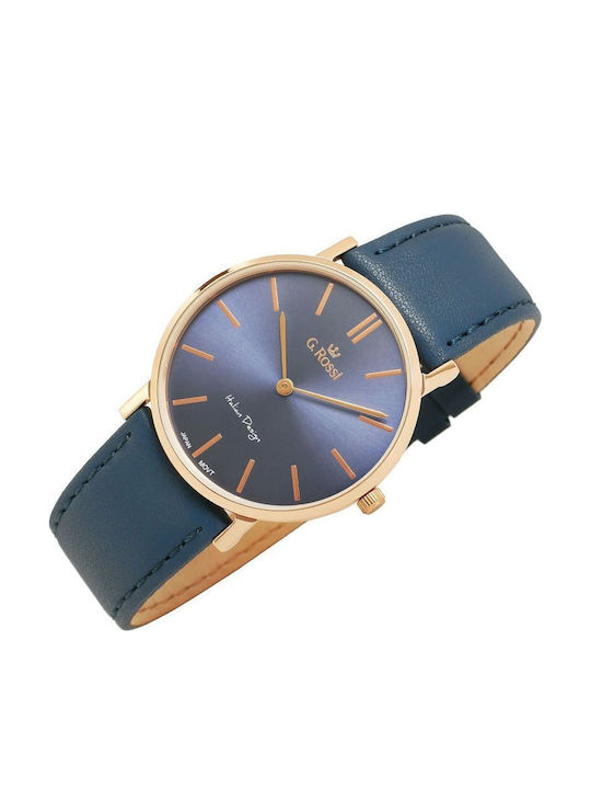 G.Rossi Мъжки Часовник 38mm На Батерия със Сребриста Метална Гривна