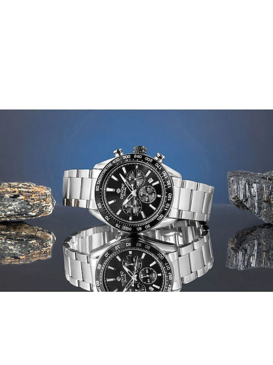 Giewont Men's Chronograph Battery Watch with Silver Metal Bracelet