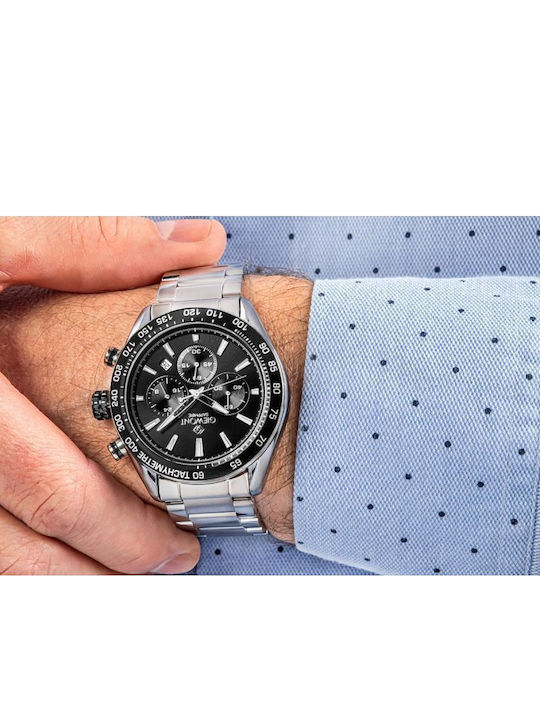 Giewont Men's Chronograph Battery Watch with Silver Metal Bracelet