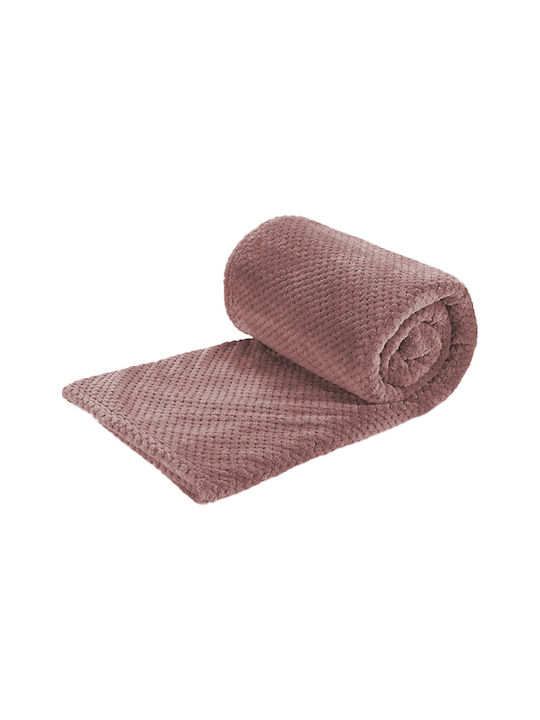 TnS Popcorn Velvet Single Blanket 150x220cm Dusty Pink
