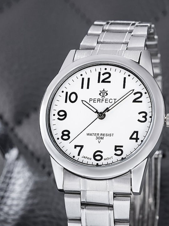 Perfect Men's Watch 38mm Battery with Silver Metal Bracelet