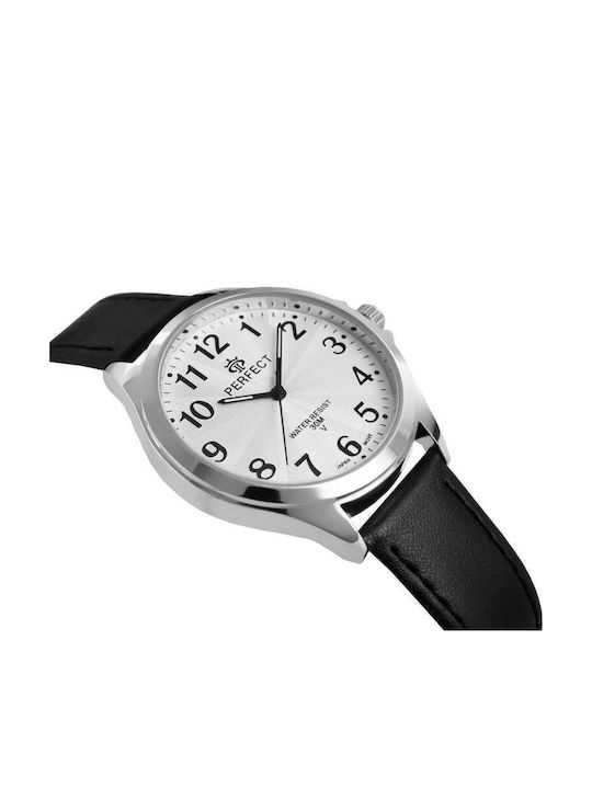 Perfect Men's Battery Watch with Black Metal Bracelet