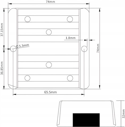 Convertor De Putere Auto Dc-dc Zola 120w 10a Intrare 18-36v Ieşire 12v Carcasă Din Aluminiu Ip68