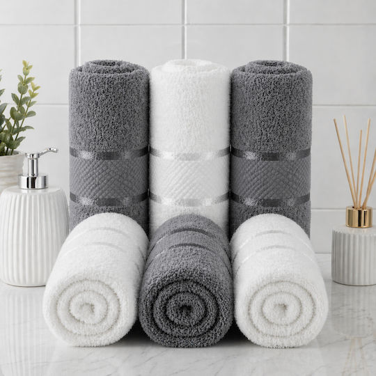 Kotonia Home Prosop De Față 50x90cm Multicolor 6 Bucăți Greutate 400gr/m²