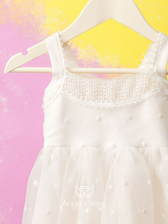 Angel Wings White Baptism Coat