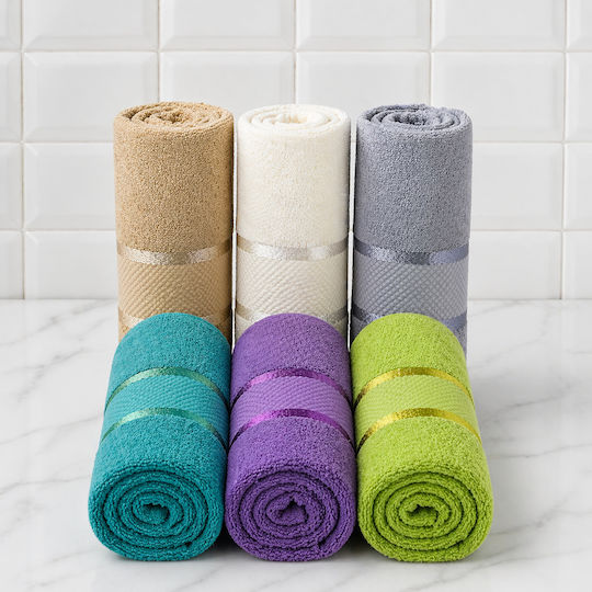 Kotonia Home Πετσέτα Προσώπου 50x90εκ. Multicolor 6τμχ Βάρους 400gr/m²