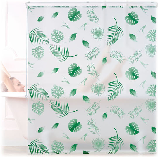Relaxdays Κουρτίνα Υφασμάτινη Ρολό White/green