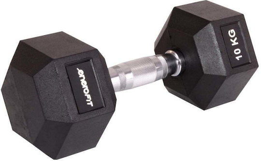 Eb Fit Hexagon Rubber Dumbbell 1 x 10kg