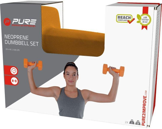 Pure2Improve Барбели от Неопрен 1 x 4 кг