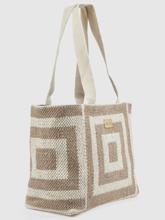 Verde Fabric Beach Bag Beige