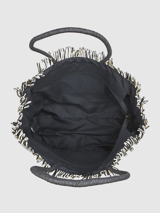 Verde Fabric Beach Bag Black