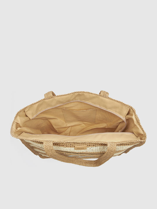 Verde Wicker Beach Bag Beige
