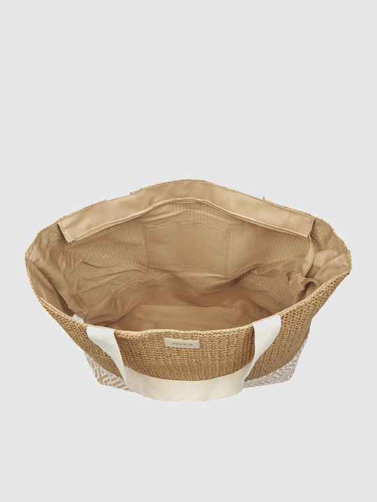 Verde Geantă De Plajă Din Wicker Bej