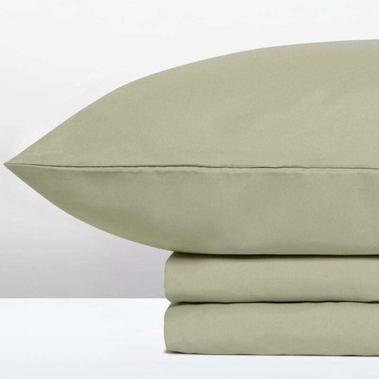 Cannon Σετ Υπέρδιπλο 3τμχ 160x200+35εκ. με Λάστιχο Sage Green
