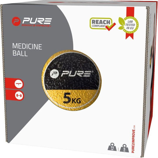 Pure2Improve Μπάλα Medicine 5kg σε Μαύρο Χρώμα