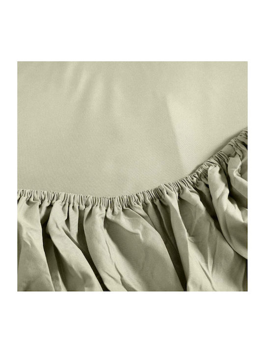Cannon Sheet Set with 2 Pillowcases Super-Double with Elastic 160x200+35cm. Sage Green 3pcs