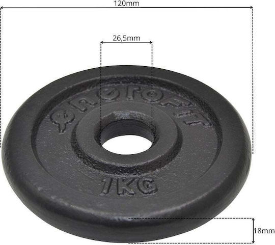 Sportop Set of Plates Metal 1 x 1kg Ø28mm