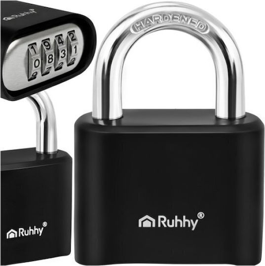 Ruhhy Steel Combination Padlock 50mm Black