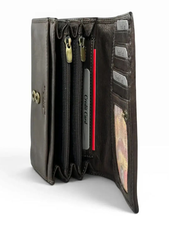Large Leather Women's Wallet Brown