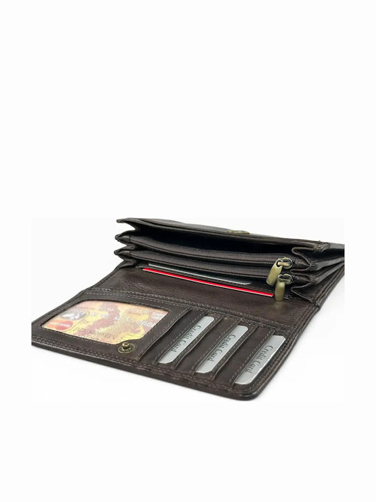 Large Leather Women's Wallet Brown