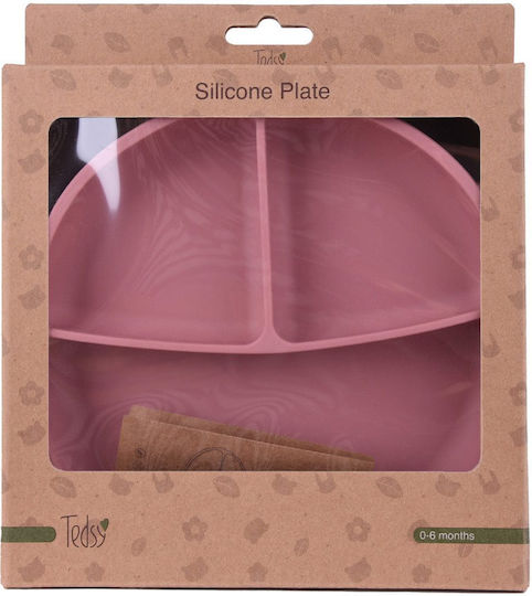 Tedsy Children's Silicone Food Plate Pink