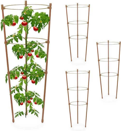 Set 4 Trellises Relaxdays Height 45 Cm Brown