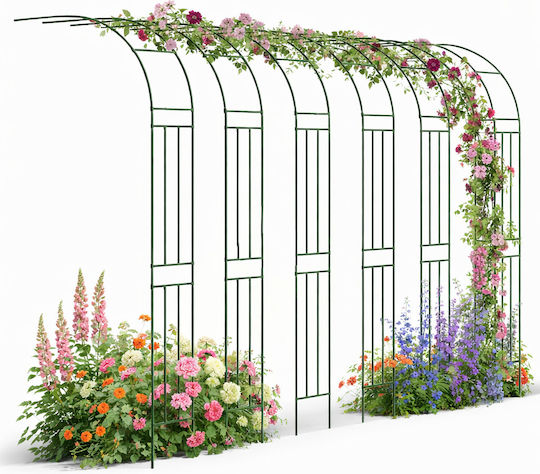 Arc Metalic Pentru Grădină Balcon Terasă Zola Plante Căţărătoare Flori Oţel Acoperit Cu PE 240 X 40 Cm Verde