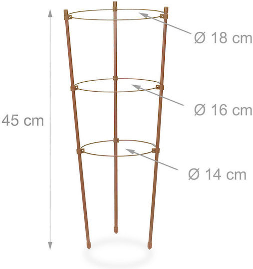 Set 4 Trellises Relaxdays Height 45 Cm Brown