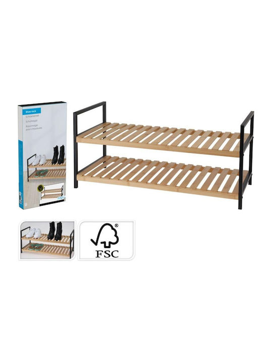Μεταλλική Παπουτσοθήκη από Μπαμπού 67.5x30x32.5cm