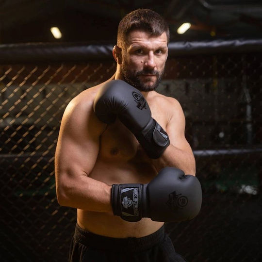 DBX Bushido Γάντια Πυγμαχίας από Συνθετικό Δέρμα για Αγώνα Μαύρα