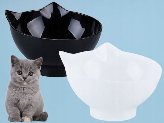 Verk Group Verk Group Πλαστικό Μπολ Φαγητού & Νερού για Hund & Katze με Βάση 2x 400ml 13cm σε Μαύρο Χρώμα