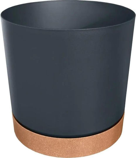 Prosperplast Tubo Plastic Flower Pot Anthracite with Saucer 13x13cm