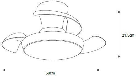 Inlight Clark Ventilator De Tavan 132cm Cu Lumină Albă