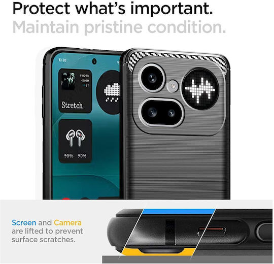 Techsuit Carbon Rückseite Umschlag Silikon Schwarz (Nichts Phone (4a) Pro)