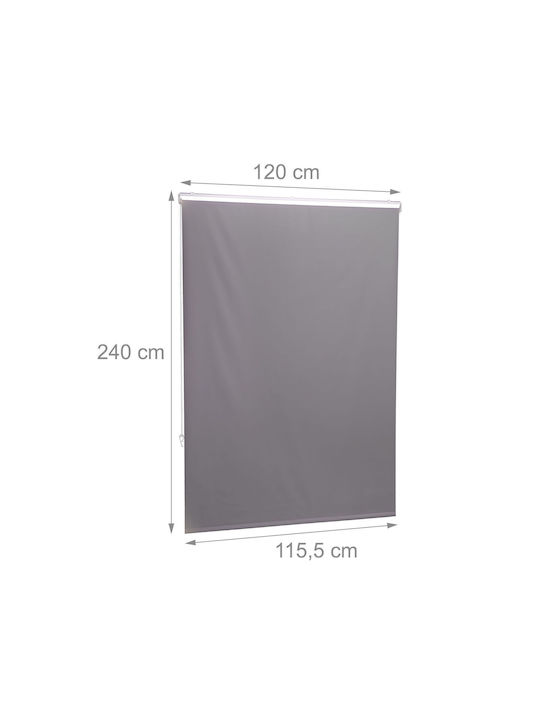 Relaxdays Shower Curtain Roller Gray