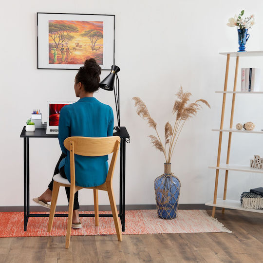 Computer Büro Holz Weiß mit Metallbeinen 80x45x74.5cm