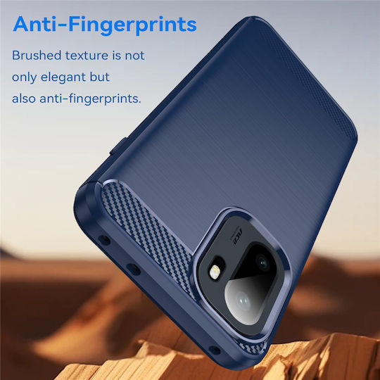 Techsuit Carbon Rückseite Umschlag Silikon Blau (OnePlus 15R)