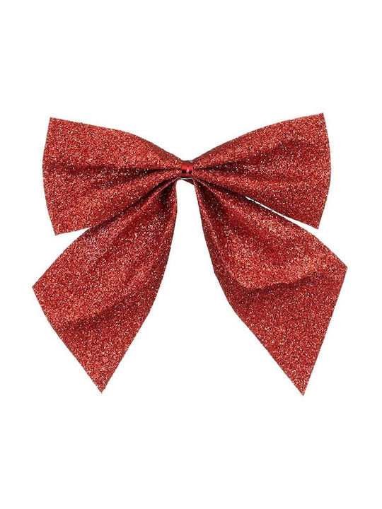 Red Decorative Bow 10x12cm 6pcs Mica Red