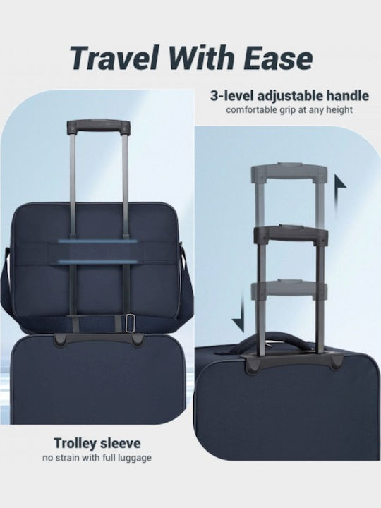 Miss Lulu Travel Suitcases Navy with 4 Wheels Set of 3 Pieces