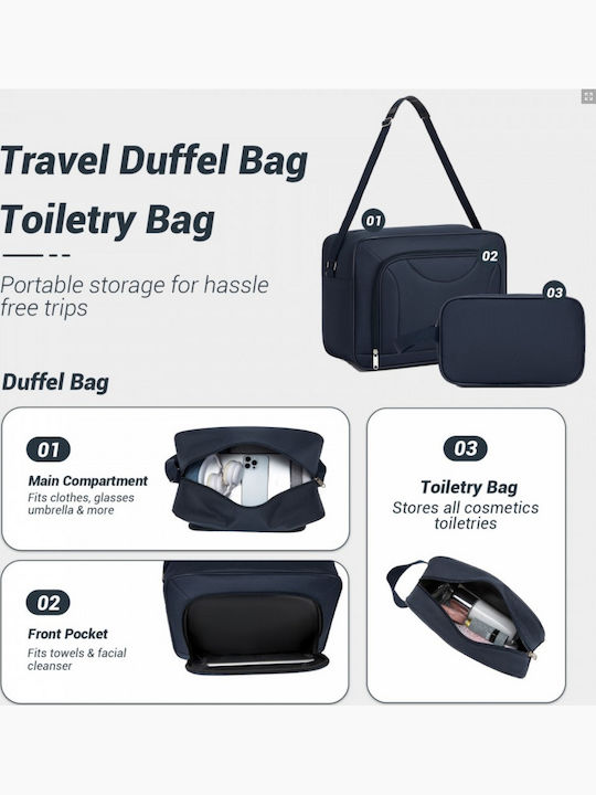 Miss Lulu Travel Suitcases Navy with 4 Wheels Set of 3 Pieces