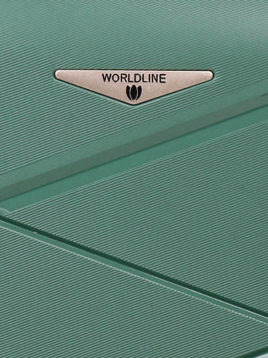 WORLDLINE Valiză Mare de Călătorie Dura Verde cu 4 Roți