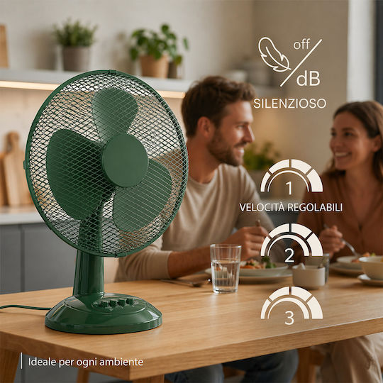 Bakaji Tabletop Fan 35W Fan Diameter 30cm Green