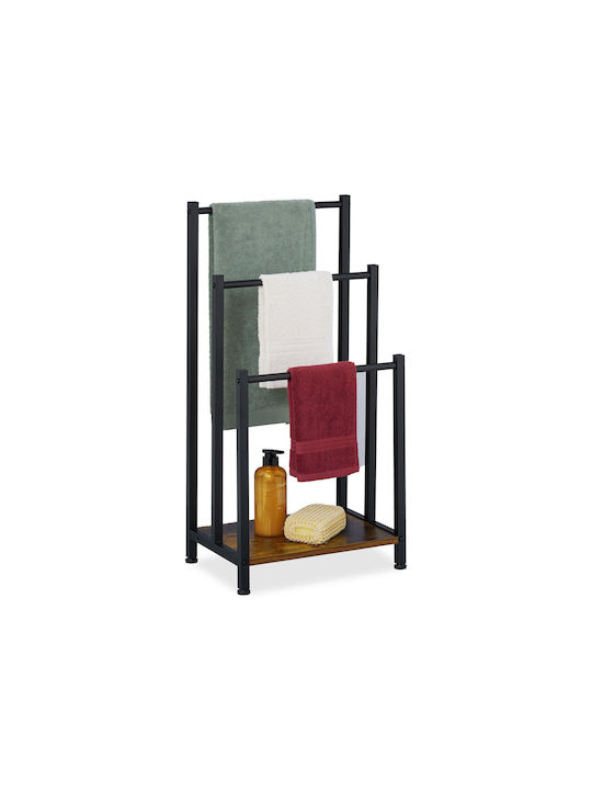 Relaxdays Freestanding Towel Rack 80x40cm Black
