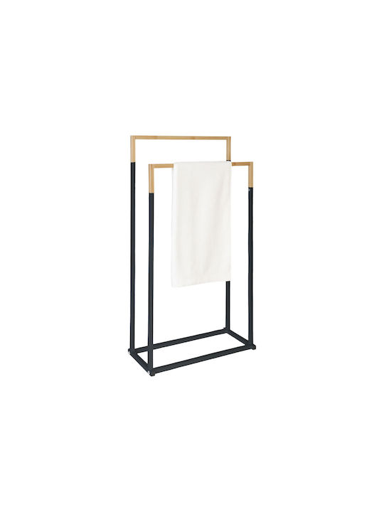 Relaxdays 86x44cm Schwarzer Badezimmerhaken & -halter