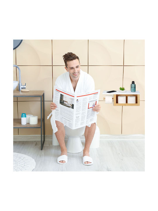 Relaxdays Brown Bamboo Paper Holder 4052025462734