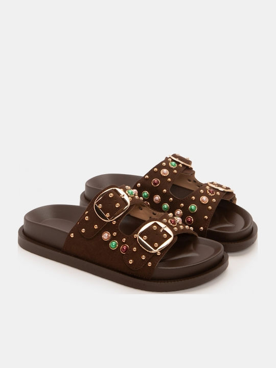 Sandale Casual Damă Flatforme Maro