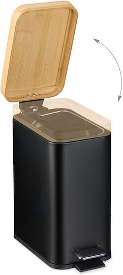 Relaxdays Plastic Bathroom Bin 5l Black