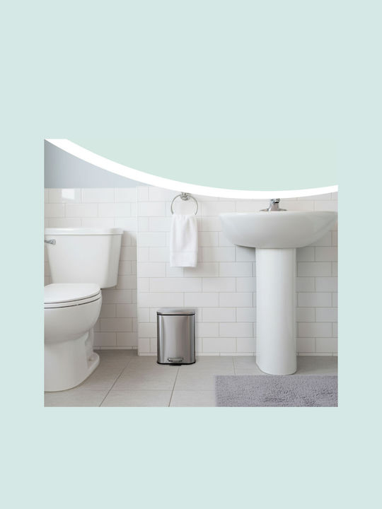 Relaxdays Inox Badezimmer Mülleimer 5lt Graues